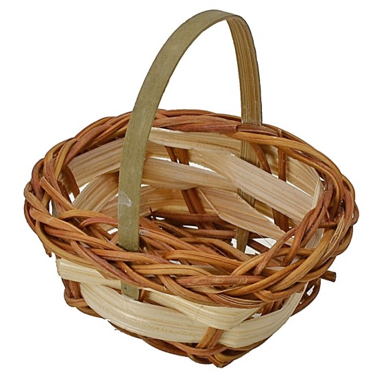 Cesta bicolor de mimbre cm 5x4x5 h cesta, altura, mimbre