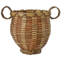 Cesta con asas de mimbre cm ø 7x8 h cesta de mimbre, cesta. 2