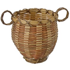 Basket with handles in wicker cm ø 7x8 h