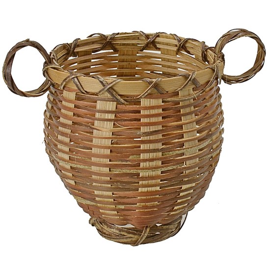 Cesta con asas de mimbre cm ø 7x8 h