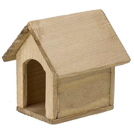 Caseta de madera para perros de 5,1x5,3x5,6 cm de alto, madera, estatuas, perros.