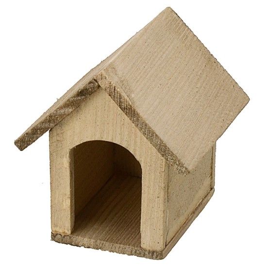 Caseta de madera para perros de 5,1x5,3x5,6 cm de alto, madera, estatuas, perros.