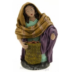 Cm 15 Mujer arrodillada con saco Mundo Pesebres