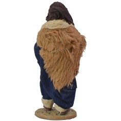 Bagpiper 15 cm height, fabric, base, terracotta, materials 2