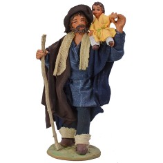Uomo con bambino in spalla 15 cm altezza, spalla, bambino