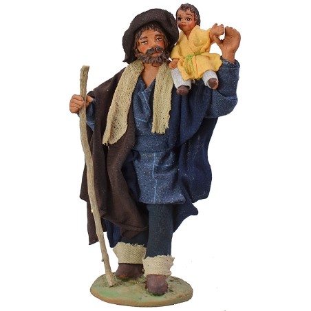 Uomo con bambino in spalla 15 cm