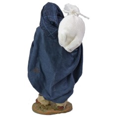 Molino de 15 cm de altura, tela, base, terracota, saco, estado. 2