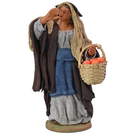 Vendedora de naranjas 15 cm de altura, terracota, naranjas