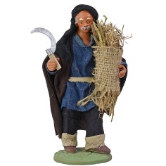 Uomo con falce e fascina 15 cm Mondo Presepi
