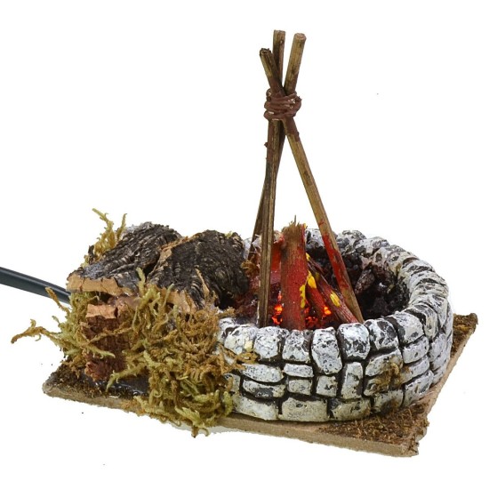 Bivacco effetto fiamma funzionante cm 10x8x10,5 h altezza