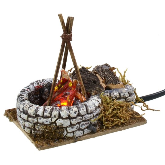 Bivacco effetto fiamma funzionante cm 10x8x10,5 h