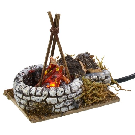 Bivacco effetto fiamma funzionante cm 10x8x10,5 h