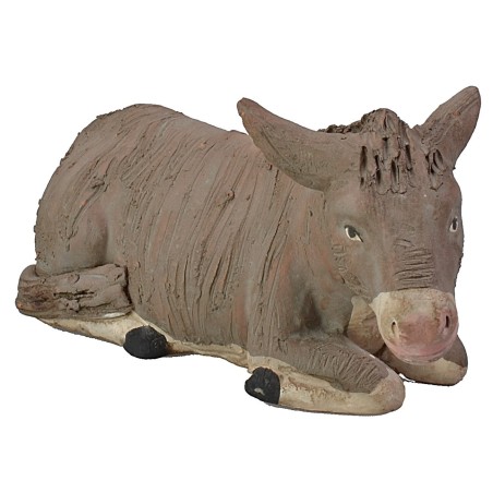 Asno sentado para estatuas de 15 cm Mondo Presepi