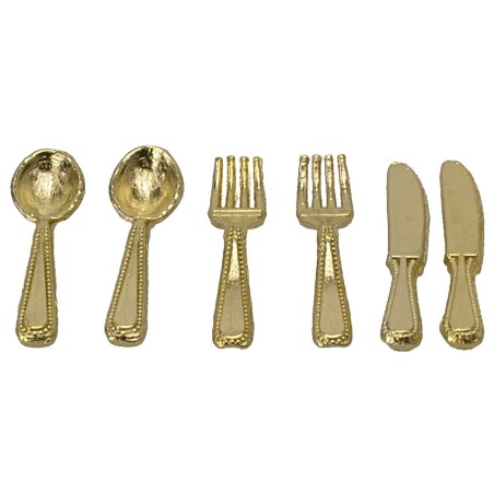 Set di posate in metallo 6 pezzi cm 2