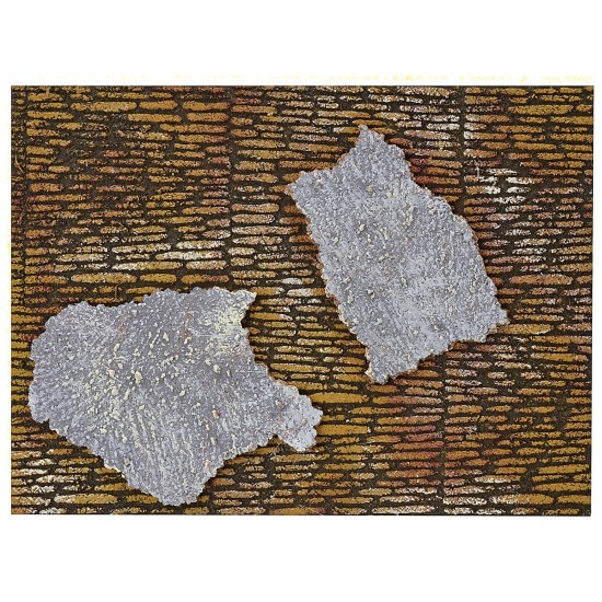 Cork colored panel with irregular bricks with plaster 33x25x1 cm
