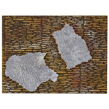 Irregular brick colored cork board with plaster
