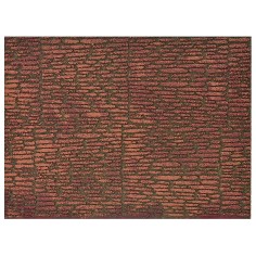 Panel de corcho colorido de 33x25x1 cm con ladrillos irregulares.