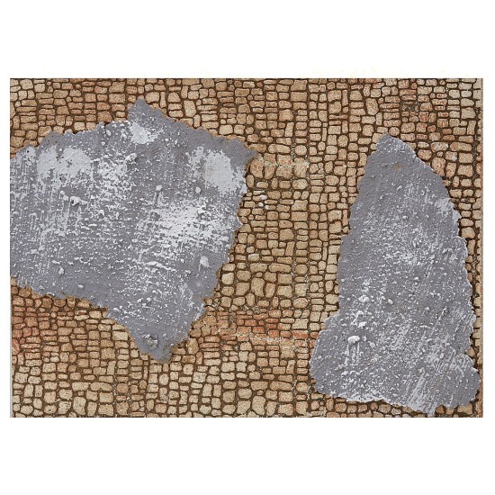 Colored cork panel with mignon stones with plaster 33x25x1 cm