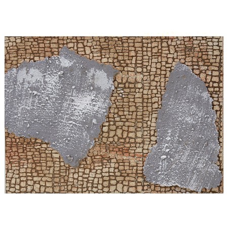 Colored cork panel with mignon stones with plaster 33x25x1 cm