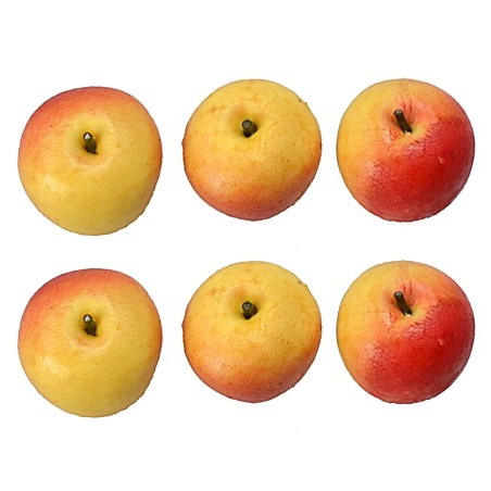Set 6 mele giallo-rosse ø 1,1 cm Mondo Presepi