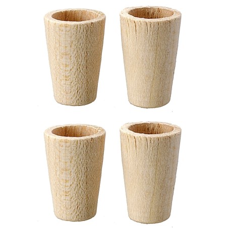 Juego de 4 vasos de madera ø 1x1,7 cm Mondo Presepi