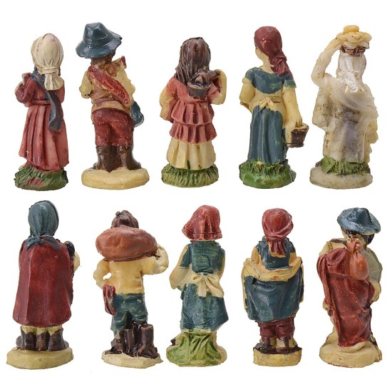 Set 10 statue 3,5 cm in resina