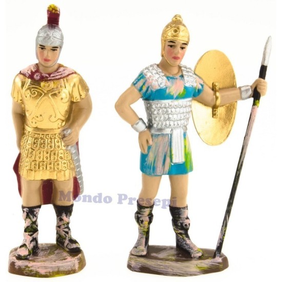 Conjunto de 2 soldados de 8 cm con lanza y espada Mundo Belén.