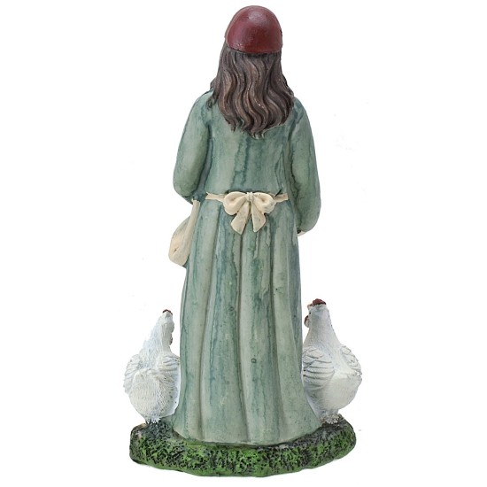 Contadina con galline of in resina cm 20