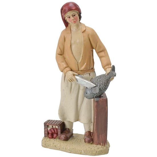 Oste con pesce in resina cm 20 Mondo Presepi