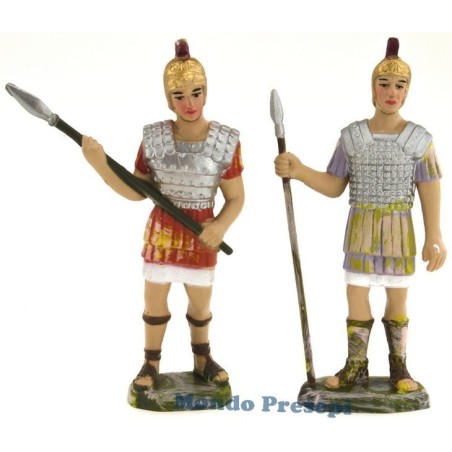 Conjunto de 2 soldados de 8 cm con lanza Mondo Presepi