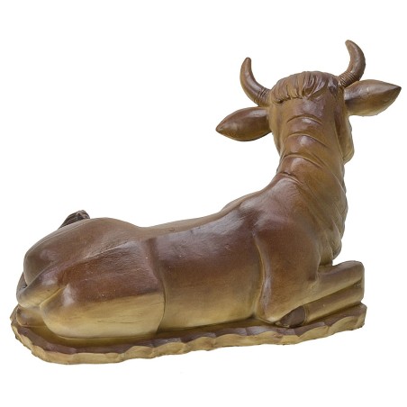 Bue seduto in resina per statue da 30 cm Mondo Presepi