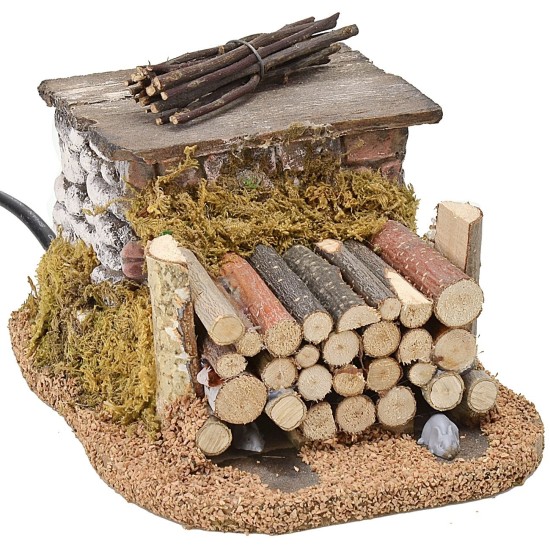 Ratones en movimiento desde la leñera cm 10x13,5x9 h Mondo Presepi