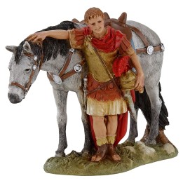Soldado con caballo serie Landi cm 13