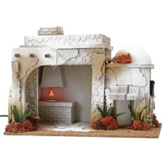 Taberna de estilo árabe con horno efecto fuego de 35x25x27 cm h