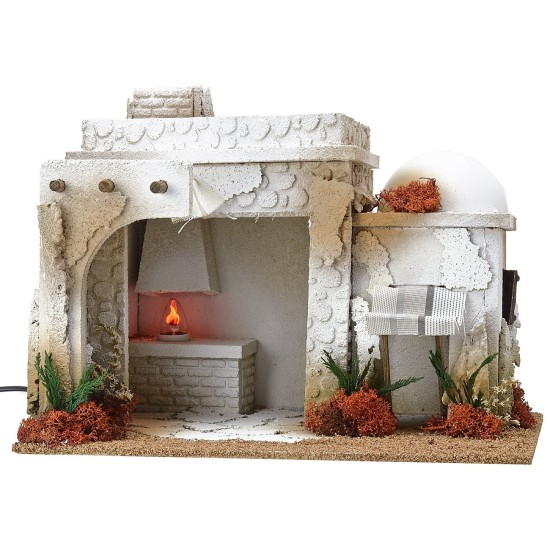 Taberna de estilo árabe con horno efecto fuego de 35x25x27 cm h