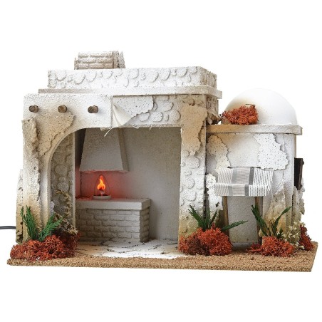 Taberna de estilo árabe con horno efecto fuego de 35x25x27 cm h