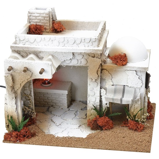 Taberna de estilo árabe con horno efecto fuego de 35x25x27 cm h