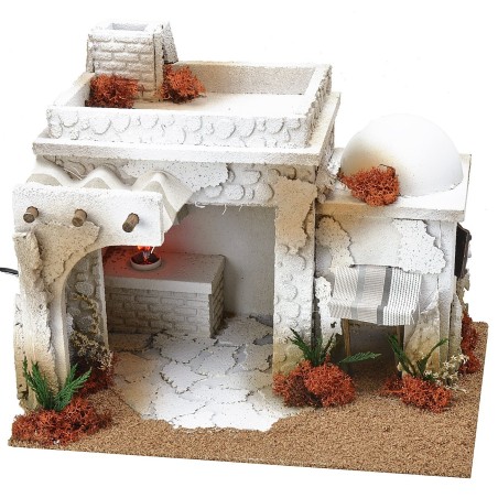 Taberna de estilo árabe con horno efecto fuego de 35x25x27 cm h