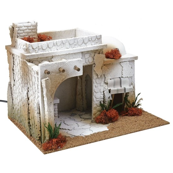 Taberna de estilo árabe con horno efecto fuego de 35x25x27 cm h