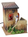 Double movement illuminated house with man ringing the bell and