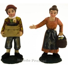 Set 2 bambini con cesti Mondo Presepi