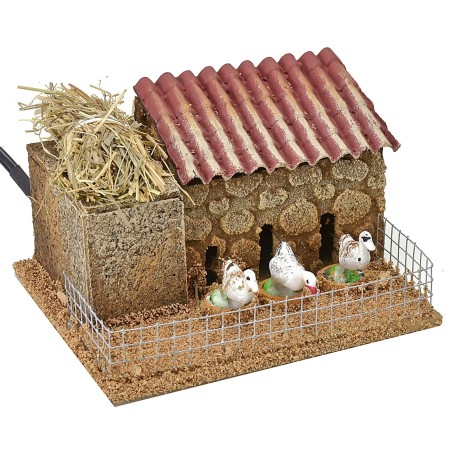 Papere da cortile in movimento cm 14x12x8,5 h Mondo Presepi