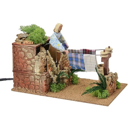 Mujer 12 cm que tiende la ropa cm 15x26x18 h Mundo Belenes