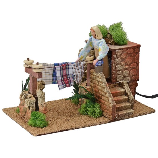 Mujer 12 cm que tiende la ropa cm 15x26x18 h Mundo Belenes