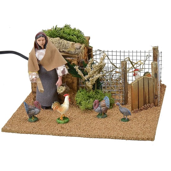 Mujer 12 cm al gallinero en movimiento cm 20x20x13 h