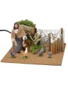 Woman 12 cm at the moving chicken coop cm 20x20x13 h