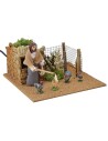 Woman 12 cm at the moving chicken coop cm 20x20x13 h