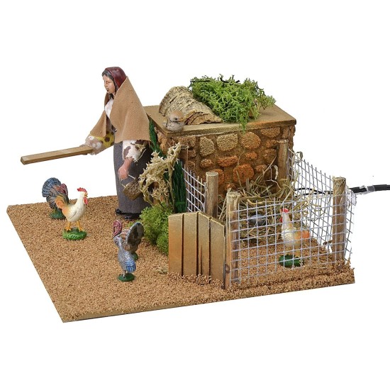 Woman 12 cm at the moving chicken coop cm 20x20x13 h