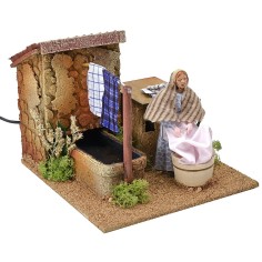 Laundress 12 cm in motion with dripping fountain cm 2