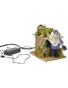 Shepherd 12 cm in movement with illuminated lantern 10x14x13 cm